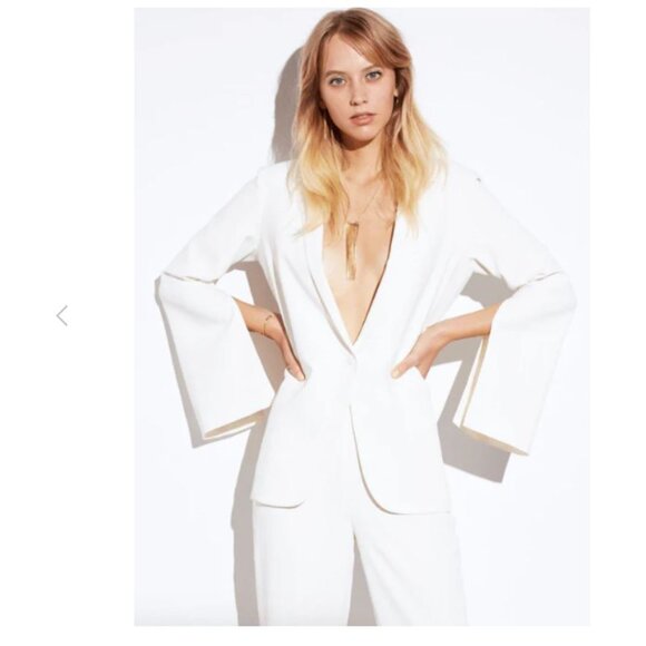 Amanda Uprichard Nolita Split Sleeve Balzer in Ivory | S - Picture 1 of 8